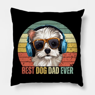 Best Dog Dad Ever Paw Fathers Day Pillow