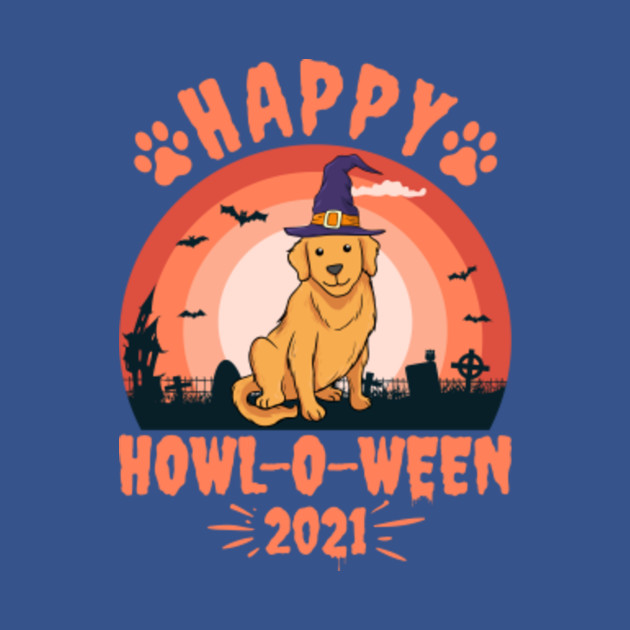 Discover Happy Howl O Ween 2021 Golden Retriever - Golden Retriever - T-Shirt