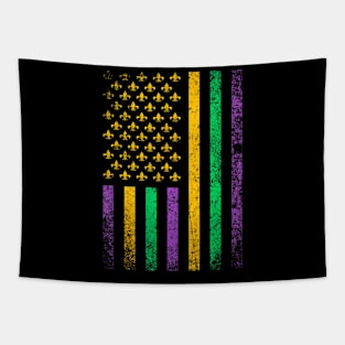 US Flag Mardi Gras Tapestry