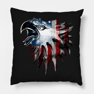 American Bald Eagle Patriotic USA Flag Pillow