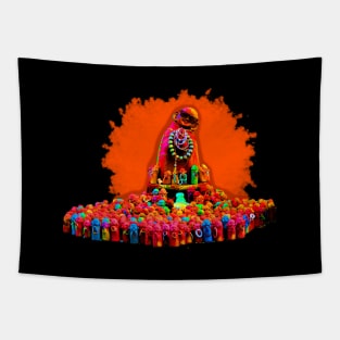 Colorful Praying Buddha Tapestry