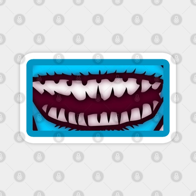 Blue Monster Mouth Magnet by CocoBayWinning 