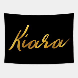 Kiara Name Hand Lettering in Faux Gold Letters Tapestry