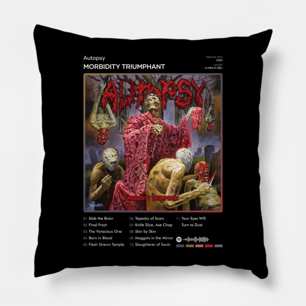 Autopsy - Morbidity Triumphant Tracklist Album Pillow by 80sRetro