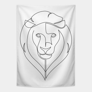 Lion One Line Tapestry