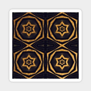 Magical gold and black intricate geometric pattern Magnet