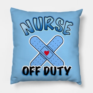 nurse off duty with blue bandages Pillow