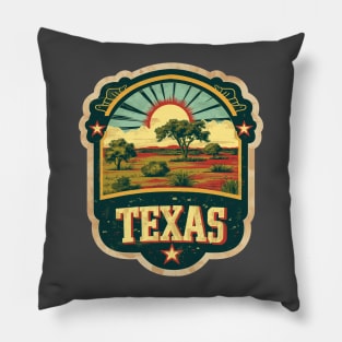 Vintage Texas State Design Pillow