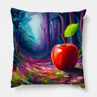 Apple in Forest Pillow