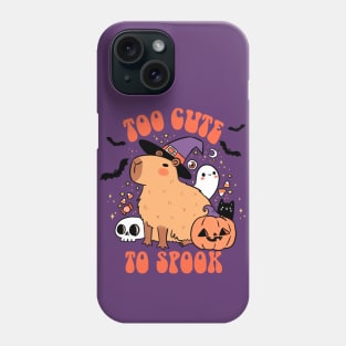 Too cute to spook a cute capybara ready for halloween Phone Case