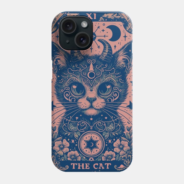 Devil Cat Tarot Card Phone Case by Helgar