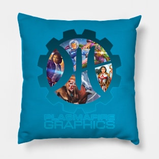 Plasmafire Graphics Logo Frame Tee #2 - Female Heroes Pillow