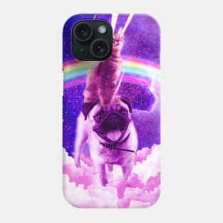 Cosmic Cat Riding Unicorn Pug Phone Case