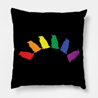 Abstract Pride Penguins Rainbow Pillow