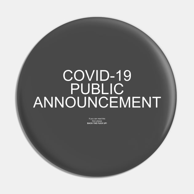 Covid-19 Public Announcement Pin by DA42