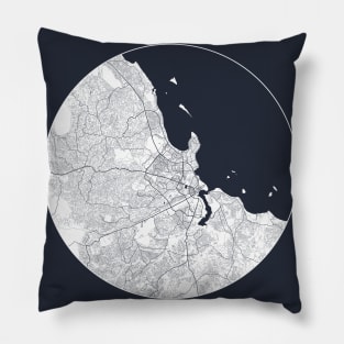 Dar es Salaam, Tanzania City Map - Full Moon Pillow
