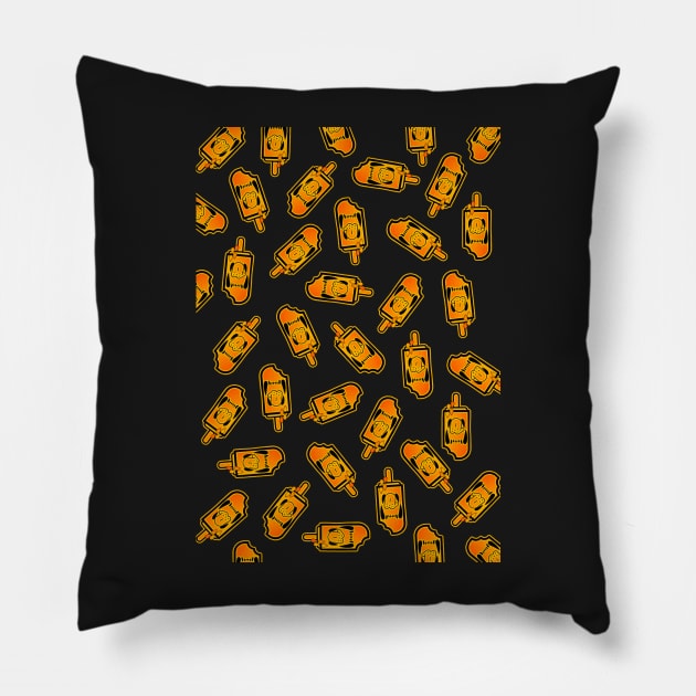 Screamsicle (pattern) (black) Pillow by BoneArtPetite