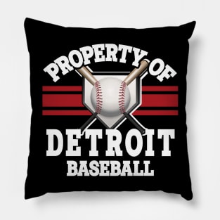 Proud Name Detroit Graphic Property Vintage Baseball Pillow