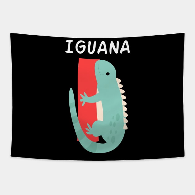 Iguana Alphabet Funny Tapestry by Kids series