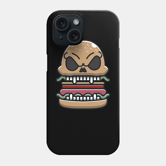 spooky hamburger Phone Case by fflat hds