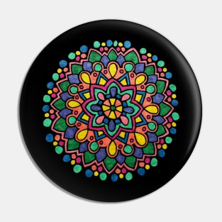 Brightly Colored Mandala Pin