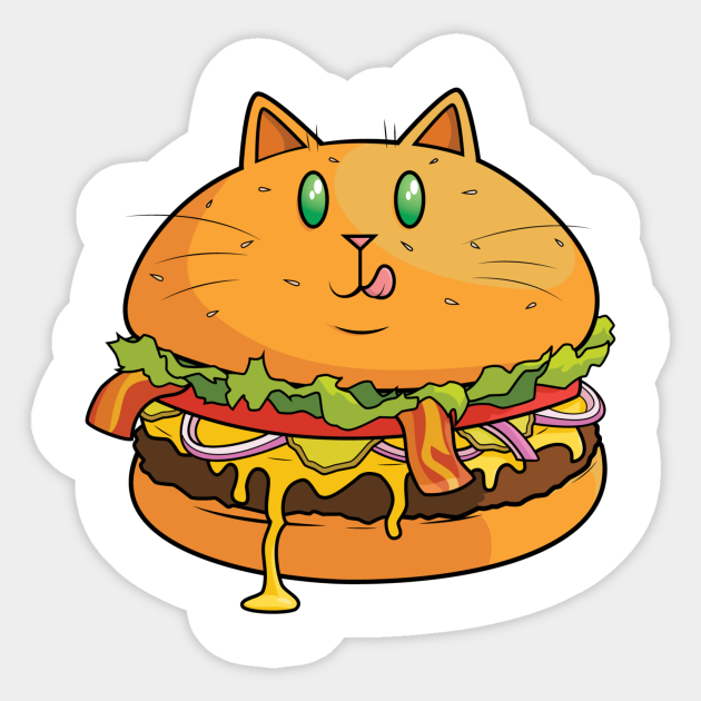 Hamburger Cat Hamburger Aufkleber Teepublic De