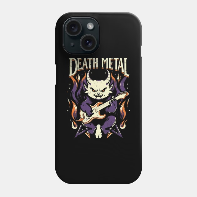 Death Metal Satanic Baphomet Cat Phone Case by Aldrvnd