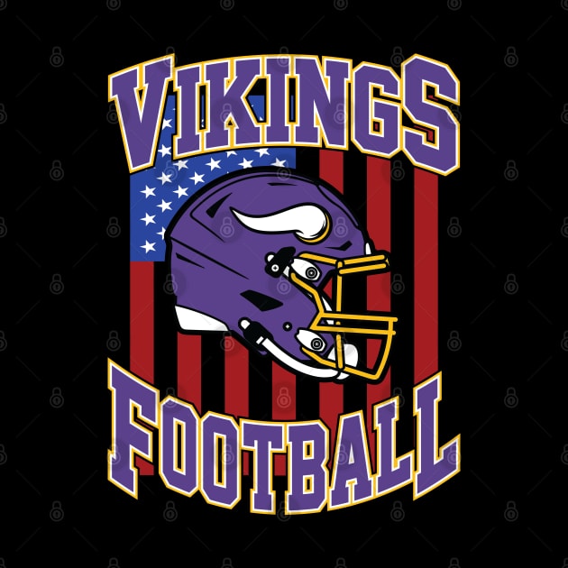 Retro Vikings Football by Cemploex_Art