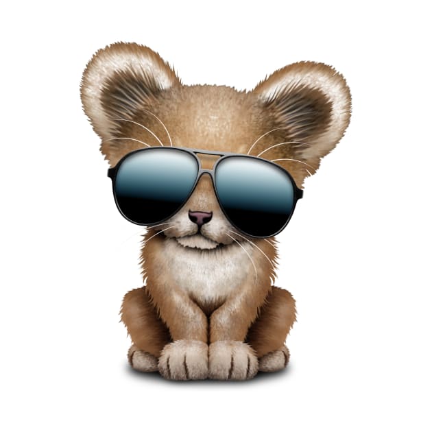 Cute Baby Lion Wearing Sunglasses by jeffbartels