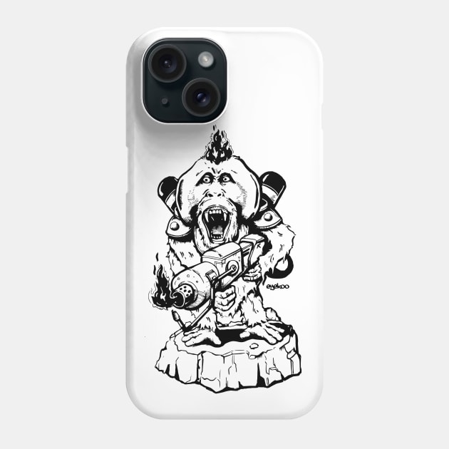 Angry Orangutan B+W Phone Case by Eyekoo