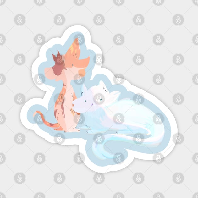 Brightheart and Cloudtail Magnet by Karatefinch