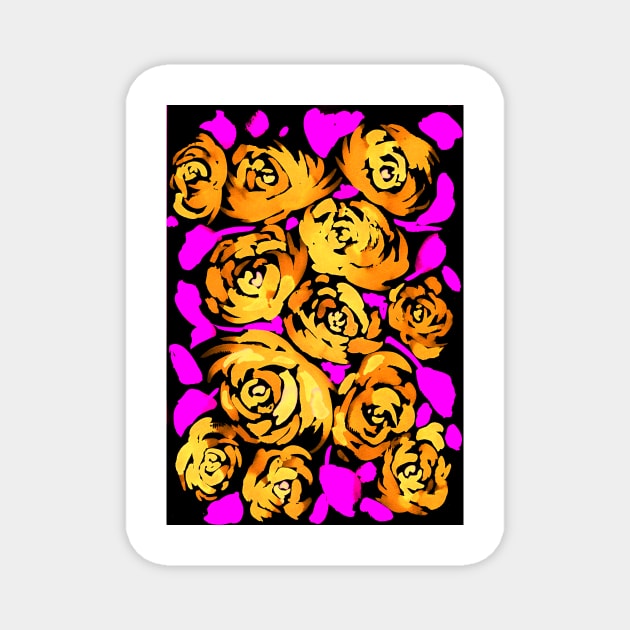 Golden Roses Pattern Magnet by ZeichenbloQ