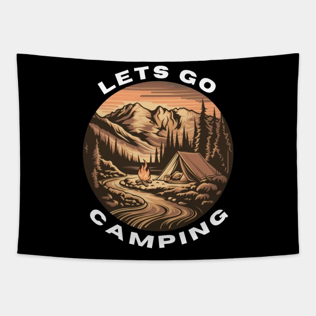 LETS GO CAMPING Tapestry by GP SHOP