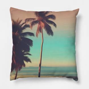 Aesthetic Beach sunset Pillow