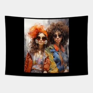 Hip Hop Girls Fashion 70's Tapestry