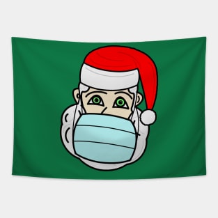 Santa Claus with a face mask Tapestry