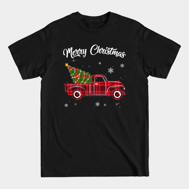 Discover Merry Christmas Buffalo Truck Tree Red Plaid For Men Women - Truck Christmas Tree - T-Shirt