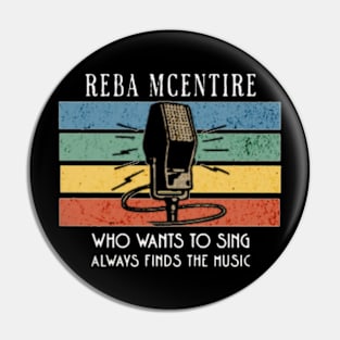 reba name / vintage microphone art Pin