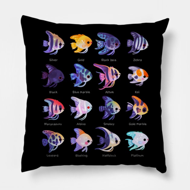 Angelfish! (Freshwater) Pillow by pikaole