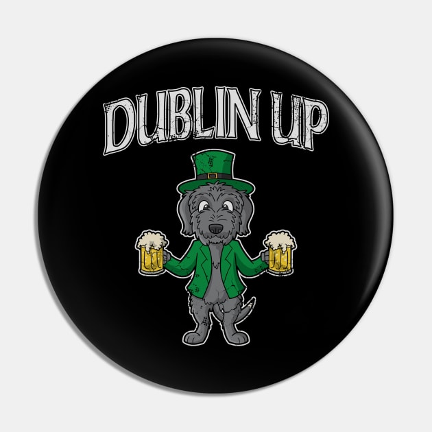 Irish Wolfhound Dog Dublin Up St Patricks Day Pin by E