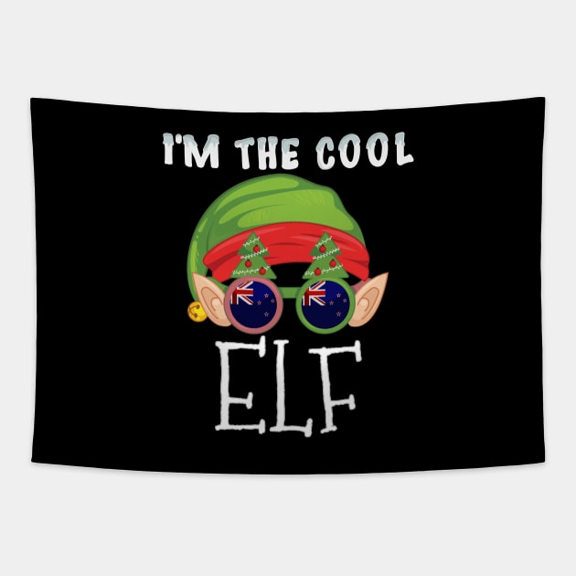 Christmas  I'm The Cool New Zealander Elf - Gift for New Zealander From New Zealand Tapestry by Country Flags