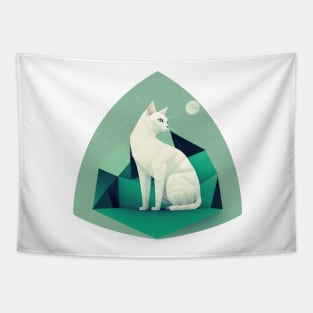 Dreamy White Kitty Tapestry