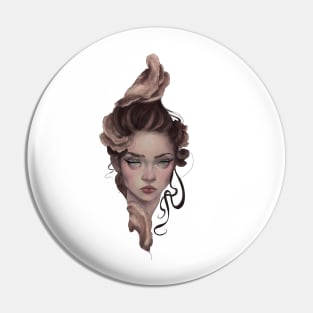 Turkey Tail Mushroom Girl Pin