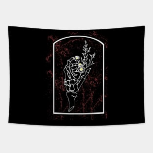 Skeleton Daisy Hand Tapestry