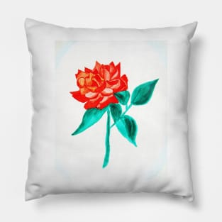 Red rose on white Pillow