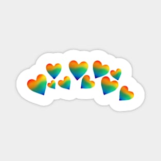 Rainbow Hearts Magnet