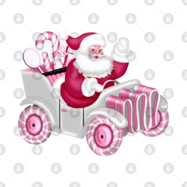 Retro Vintage Pink Santa Claus by Fanu2612