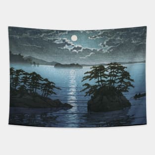 Moonrise at Futago Island by Kawase Hasui Tapestry