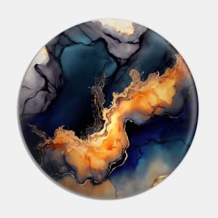 Volcanic Waves - Abstract Alcohol Ink Resin Art Pin