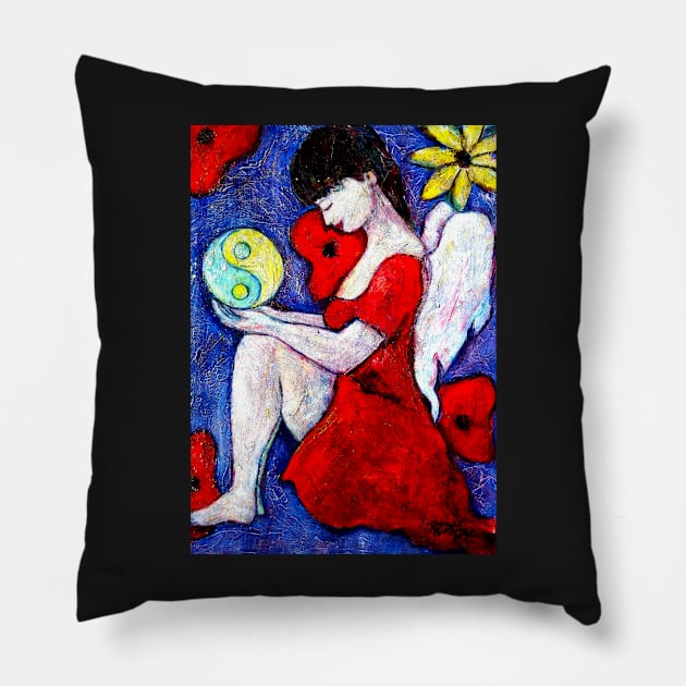 Karma, Angel image part of an Angel oracle card deck – MeMoment angel cards Pillow by Renart